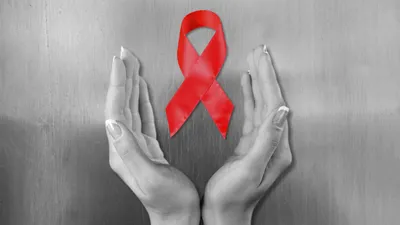 Красная Лента С ВИЧ, СПИД Абстрактный Фон Фотография, картинки, изображения  и сток-фотография без роялти. Image 29722828