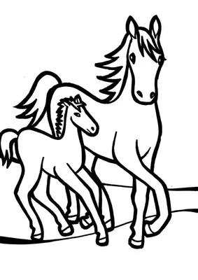 раскраски лошади для детей, бесплатно распечатать | Раскраски, Изображения  животных, Лошади