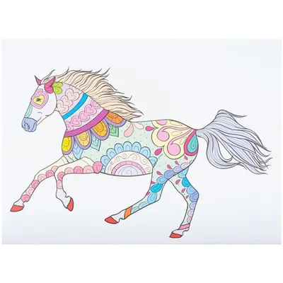 Раскраски лошадь, Раскраска лошадь с жеребенком Домашние животные.