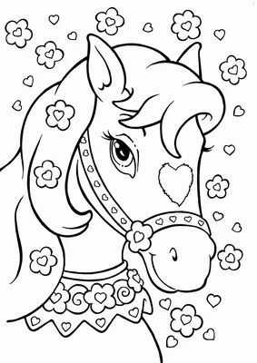 Раскраска лошадь красивая лошадь красивая животные Раскраски для детей  мальчиков