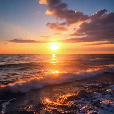красивый закат в море, закат солнца, волны, остров фон картинки и Фото для  бесплатной загрузки