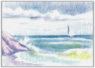 Рисунки моря для срисовки (100 фото)