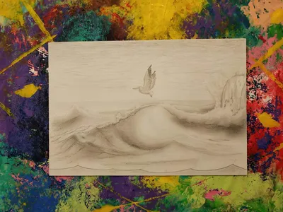 Как нарисовать море: пошагово акварелью, гуашью, акрилом и карандашом.  Простые уроки от художников