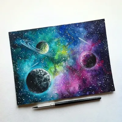Рисунки карандашом для срисовки легкие космос - 83 фото