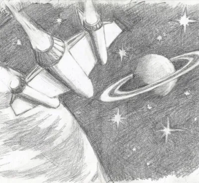 Рисунок на тему космос легкий карандашом - 139 фото