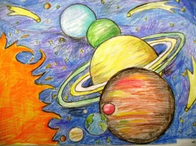 Космос рисунки карандашом поэтапно 2015 - 1 Августа 2014 - День  космонавтики - 12 апреля для детей