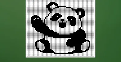 Рисунок панды по клеточкам | Пикабу