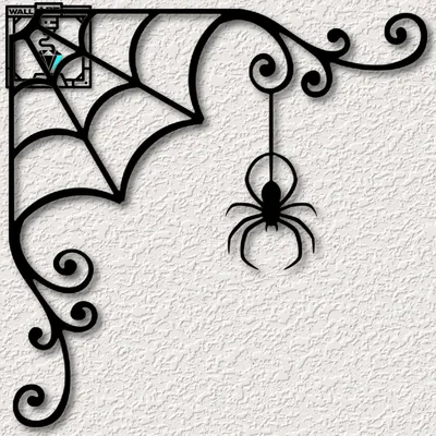 Подвесное украшение Паутина с пауком 30 см|partyinbox.lv