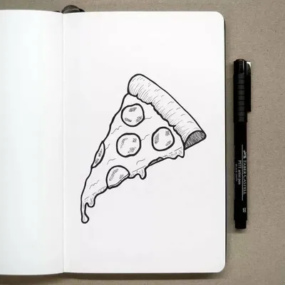 Мини скетчи для срисовки пицца | Блокноты для эскизов, Легкие рисунки,  Рисование