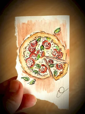 Как нарисовать кусок пиццы карандашом и маркерами | Рисунок для детей  поэтапно и легко - YouTube