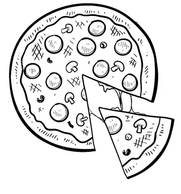 Рисунки пиццы для срисовки (70 фото) ✏