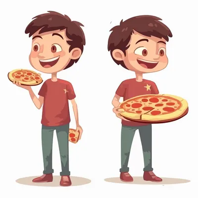 Кусок пиццы в мультяшном стиле | Бесплатно векторы