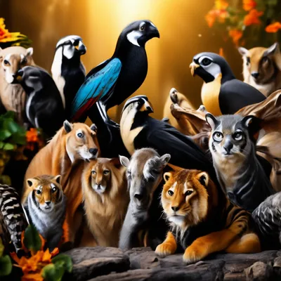 Животный мир , много разных животных…» — создано в Шедевруме