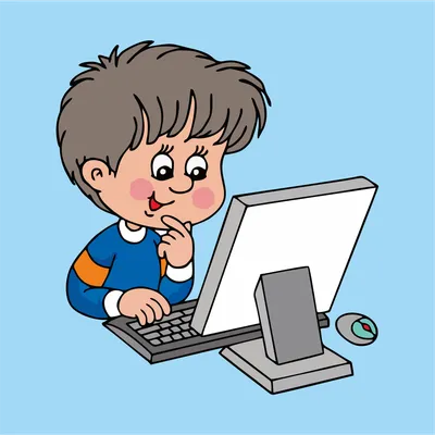 Ребенок за компьютером рисунок - 71 фото
