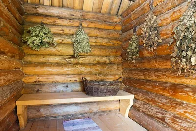 Традиции русской бани — Изба из бревна