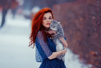 Русская девушка, зима, рыжие волосы…» — создано в Шедевруме