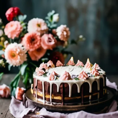 Торт Цветы и букеты 02101618 стоимостью 5 250 рублей - торты на заказ  ПРЕМИУМ-класса от КП «Алтуфьево»