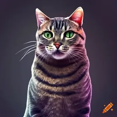 Морда кота с зелеными глазами Stock Photo | Adobe Stock