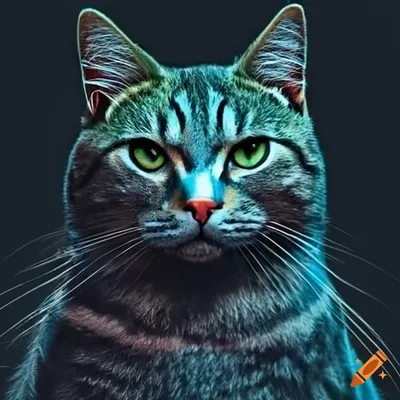 Купить Большой рыжий кот с зелеными глазами, в | Skrami.ru