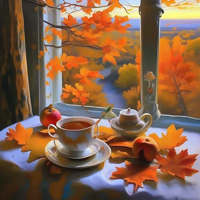 Красивая осенняя картинка с добрым утром с листвой