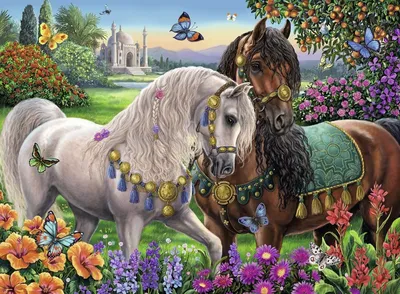 Онлайн пазл «Сказочные лошади»