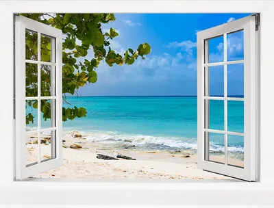 Фотообои \"Вид из окна на море\" - купить в интернет-магазине Ink-project с  быстрой доставкой