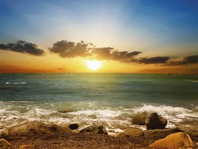 Фотообои Восход солнца над морем на стену. Купить фотообои Восход солнца  над морем в интернет-магазине WallArt