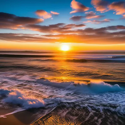 Восход солнца над морем и красивые облака, красочный океан, пляж, закат |  Премиум Фото