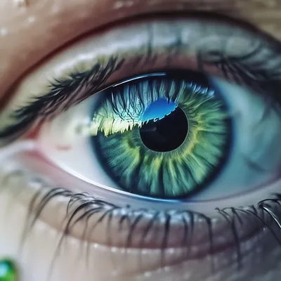 Большие серо-голубо-зеленые глаза …» — создано в Шедевруме