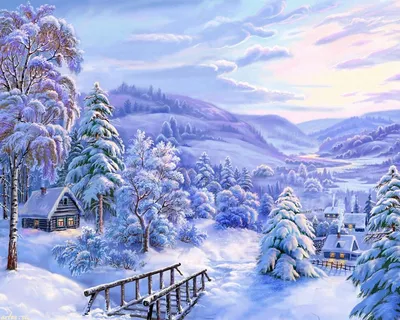 зима, новый год | Winter painting, Winter wallpaper, Winter art