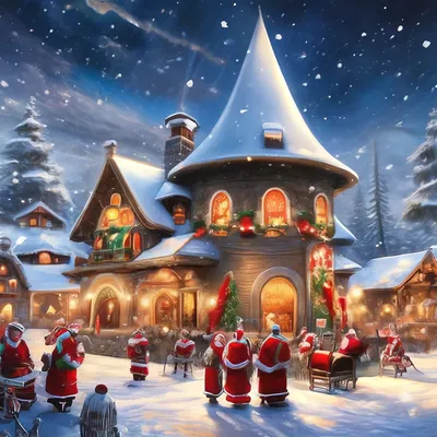 Дом Санта Клауса 🎅 Зима Новый Год…» — создано в Шедевруме