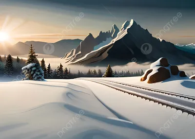 Картинки Зима тропы Природа Снег ветка Времена года