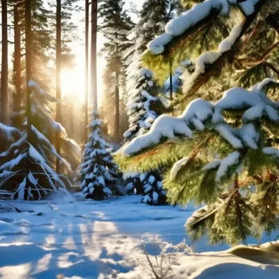 Зима в лесу - Фотообои на заказ в интернет магазин arte.ru. Заказать обои Зима  в лесу (1714)