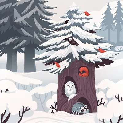 Рисунок Зима в лесу №78168 - «Зимняя сказка» (07.01.2024 - 09:40)