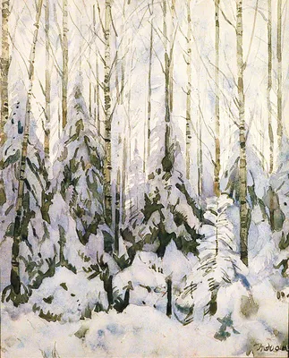 Зимой в лесу FOT689, UkrainArt - печатаные картины, репродукции на холсте на  UkrainArt