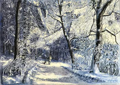 Лес зимой, Шишкин, 1884