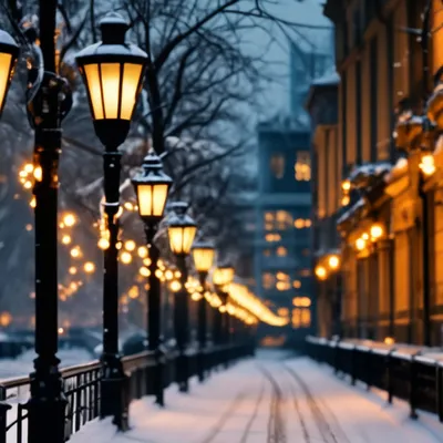 снег падает в городе зимней ночью, уличный фонарь, улица, зима фон картинки  и Фото для бесплатной загрузки