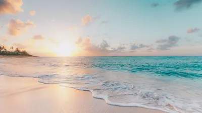 Пляж, море, закат Обои 1920x1080 Full HD (Full High Definition)