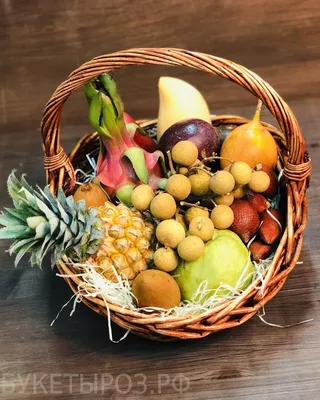 Сладкие фрукты в корзине \"Изобилие\" в подарок заказать в Саратове с  доставкой