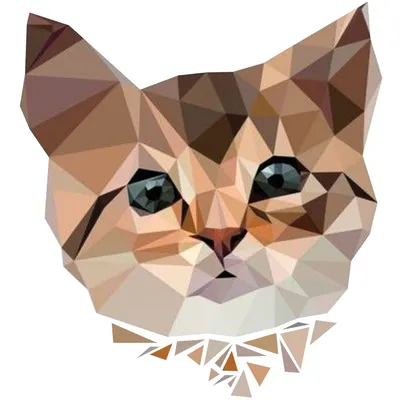 Кот из геометрических фигур, карандаш…» — создано в Шедевруме