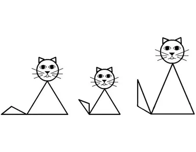 Кошка, Современный, Геометрия, Геометрические фигуры, Треугольники, Куб,  Коричневый, Желтый, Черный, Контуры, png | PNGWing