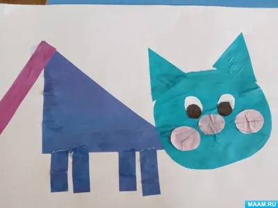 Мастер – класс “Как сделать котика из геометрических фигур” | Обучайка Дома  | Дзен