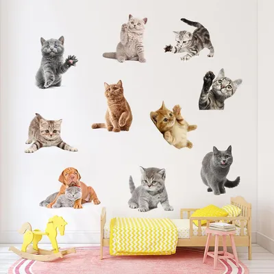 четыре забавные мультяшные кошки Иллюстрация вектора - иллюстрации  насчитывающей иллюстрация, художничества: 231486792