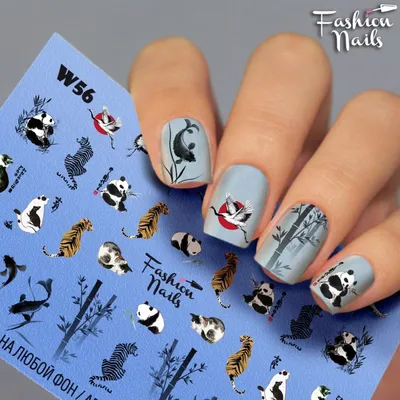 Слайдер Дизайн ногтей Панда Рыбка Бамбук - Наклейки на ногти с животными -  Слайдеры водные наклейки КОШКИ (ID#1222482732), цена: 25 ₴, купить на  Prom.ua