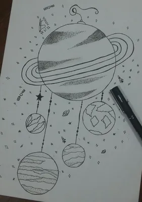 Рисунки для срисовки космос планеты - 47 фото