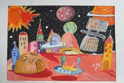 Фотообои Космос рисунки купить в Оренбурге, Арт. 12-1637 в  интернет-магазине, цены в Мастерфресок