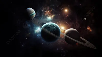 космический пейзаж имеет несколько планет и звезд, крутые фотки космоса фон  картинки и Фото для бесплатной загрузки