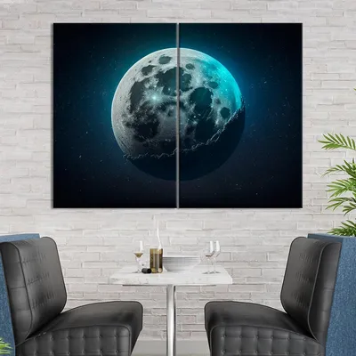 Горизонтальная картина \"Планета, космос, луна\" для интерьера на стену /  Декор в дома, спальню, на кухню, детскую комнату, 125 см х 62 см - купить  по низкой цене в интернет-магазине OZON (943379061)