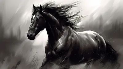 черная лошадь обои Hd красивые фоны обои, черно белая картина, белый,  черный фон картинки и Фото для бесплатной загрузки
