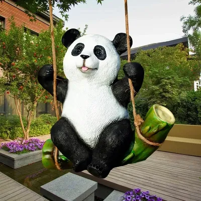 Симпатичные панды моделирование орнамент статуэтка в виде Красивая коала  предметы прикладного искусства подвесные украшения сада фигурки животных  для детей подарок на день рождения | AliExpress